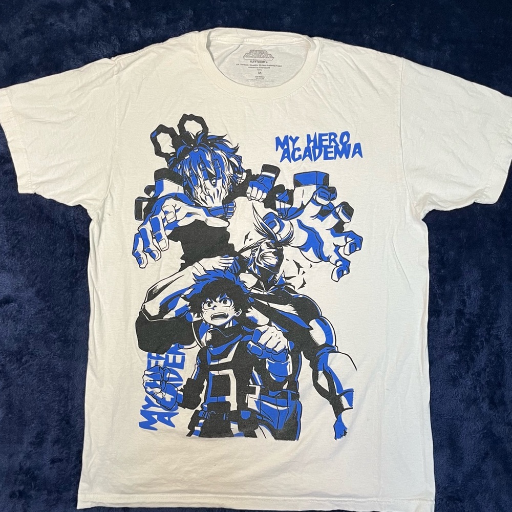 Lot of 2 My hero academia blue tee and white and blue tee